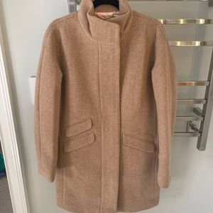 NWT. J. Crew Italian Stadium Cloth coat in 4 TALL